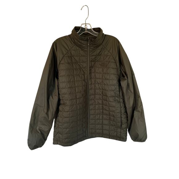 The North Face Mens Thermoball Jacket Size Large Olive Green Quilted Jacket
